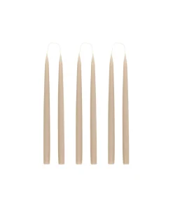 Danish Taper Candles in Linen, Set of 6
