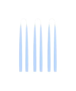 Danish Taper Candles in Powder Blue, Set of 6