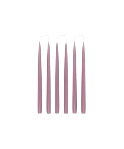 Danish Taper Candles in Thistle Purple, Set of 6