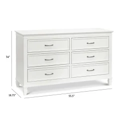 Darlington 6-Drawer Assembled Dresser in Warm White