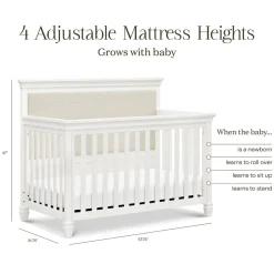 Darlington 4-in-1 Convertible Crib in Warm White