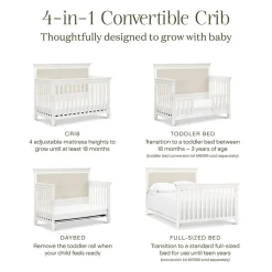 Darlington 4-in-1 Convertible Crib in Warm White
