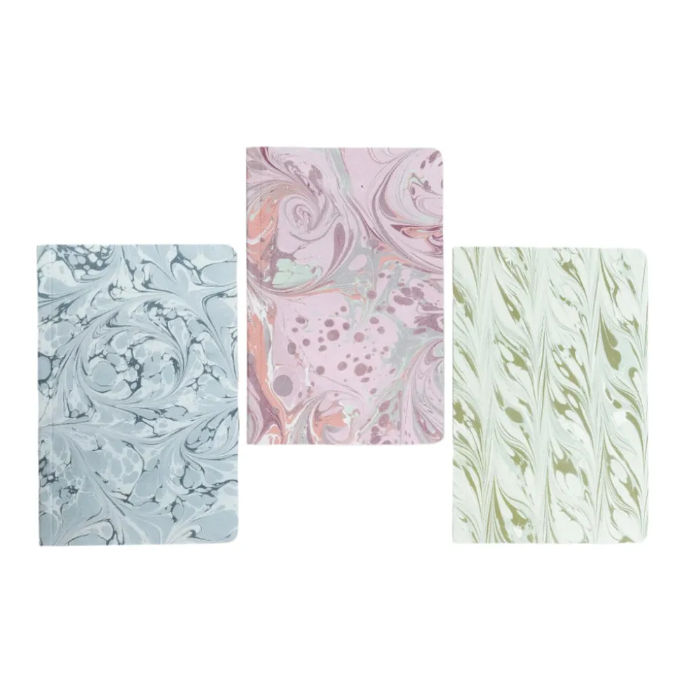 Decorative Marble Pocket Journals, Set of 3