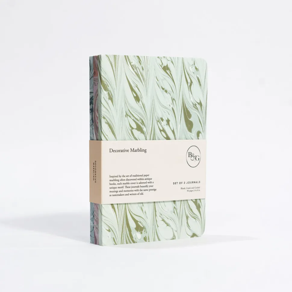 Decorative Marble Pocket Journals, Set of 3