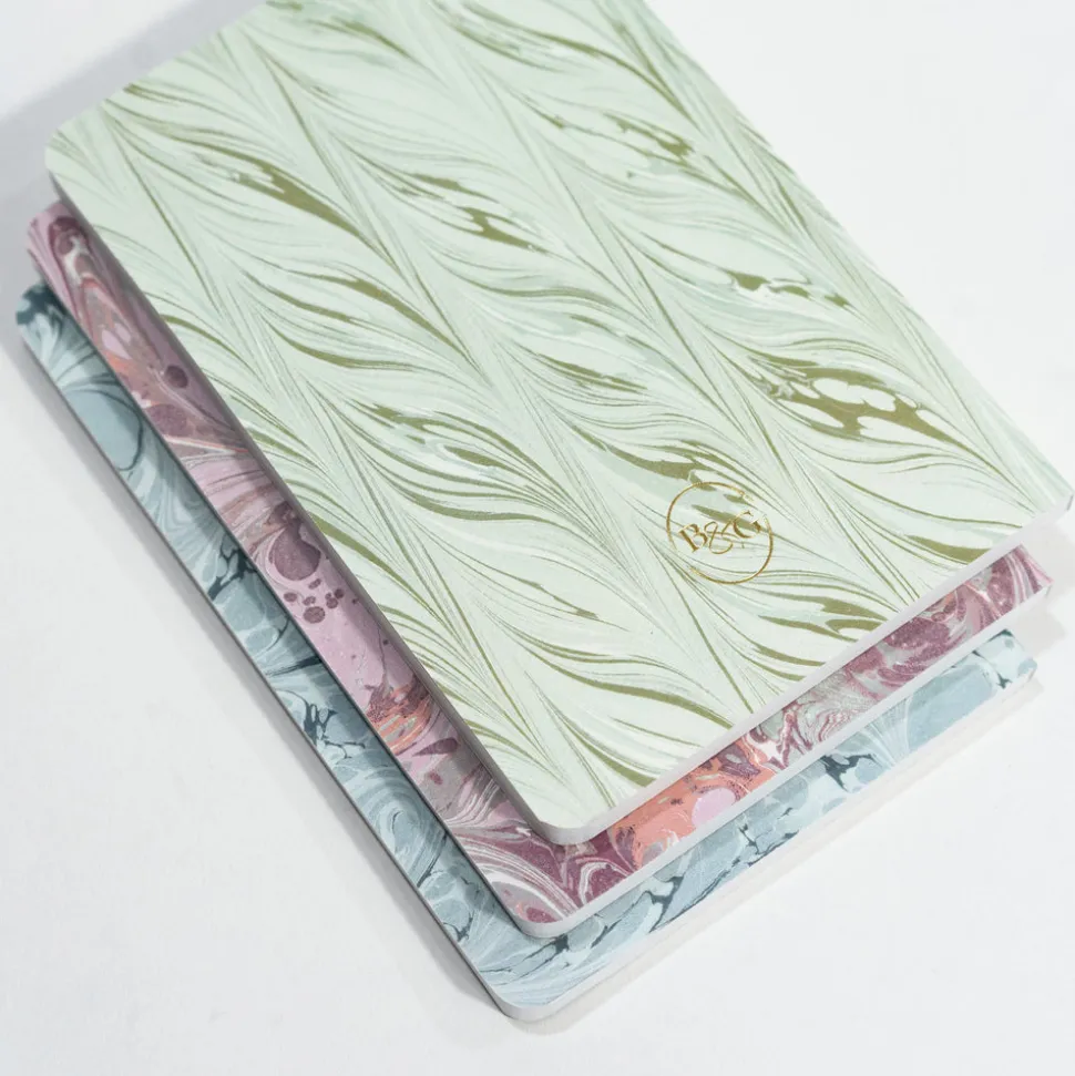 Decorative Marble Pocket Journals, Set of 3
