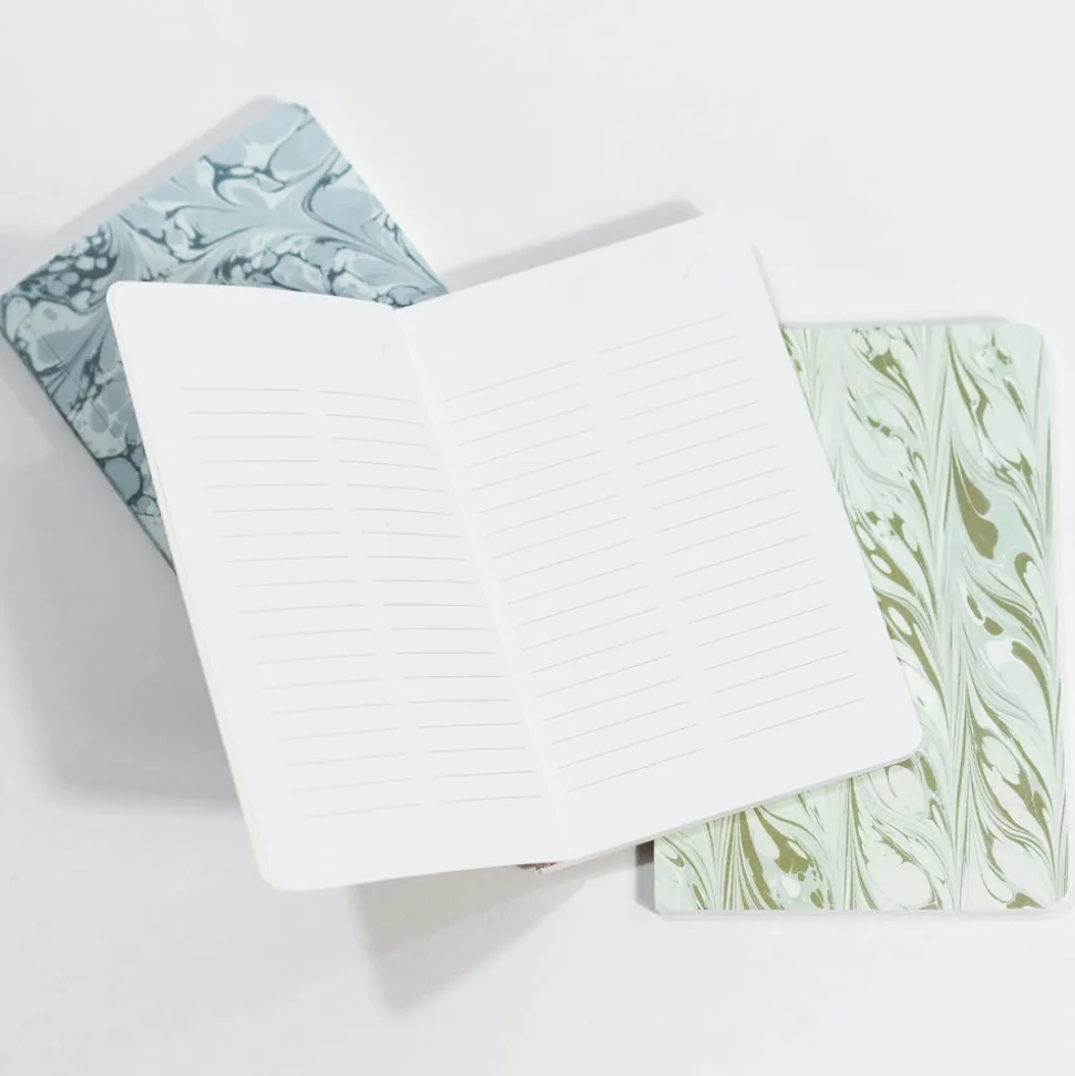 Decorative Marble Pocket Journals, Set of 3