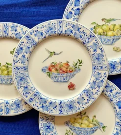Delft Plates in Pomegranates, Set of 4