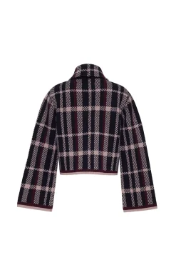 Delilah Cardigan in Navy Plaid