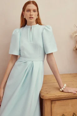 Delphine Dress Ice Blue Cloqué