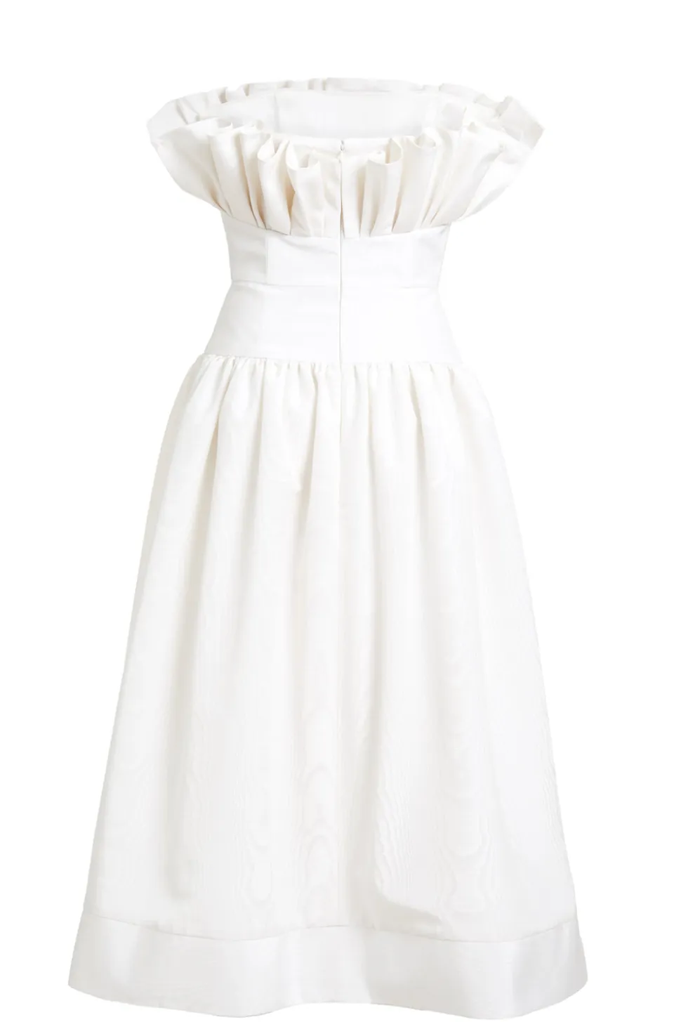 Demetra White Moire Midi Dress