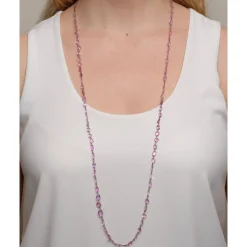 Desert Blooms Mariposa Pink Sapphire Long Necklace