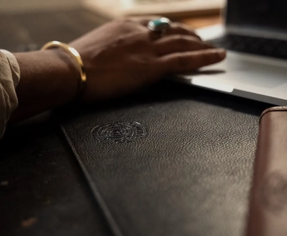 Desk Blotter in Vintage Leather
