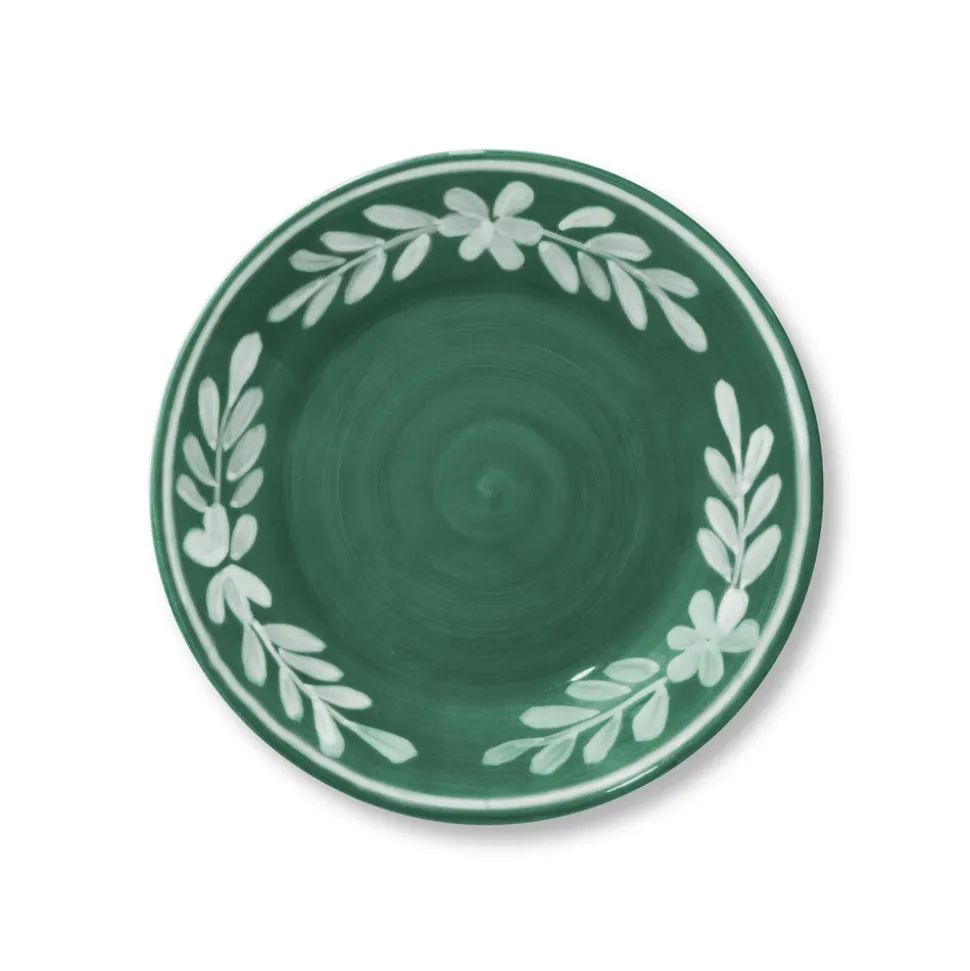 Dessert Plate With White Floral Trim in Cypress