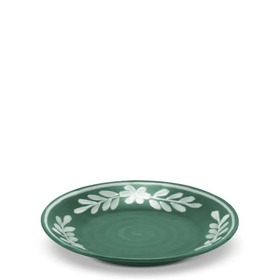Dessert Plate With White Floral Trim in Cypress