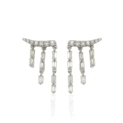 Diamond Baguette and Tassel Earrings