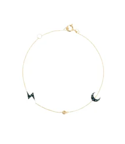 Diamond Bolt & Moon Bracelet