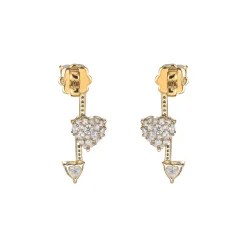 Diamond Heart Pendulum Earrings