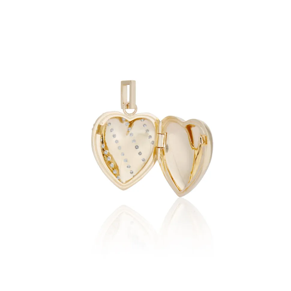 Diamond Heart Stripe Locket