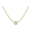 Diamond Oval Double Bubble Bezel Necklace