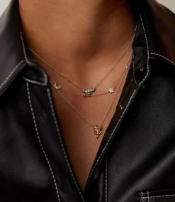 Diamond Star and Moon Necklace
