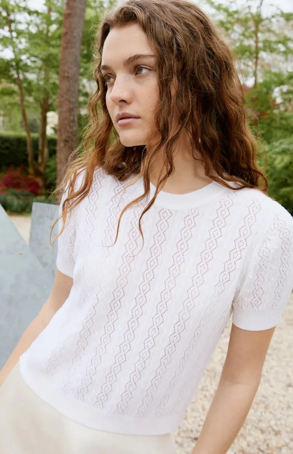 Diane Knit Top in Cream