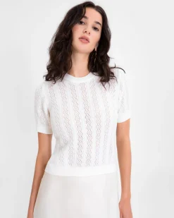 Diane Knit Top in Cream