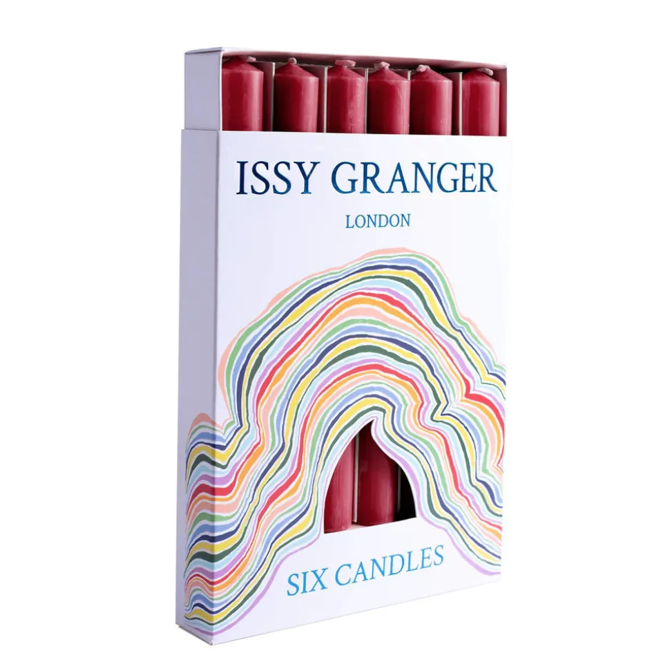 Dinner Candles in Aster Red