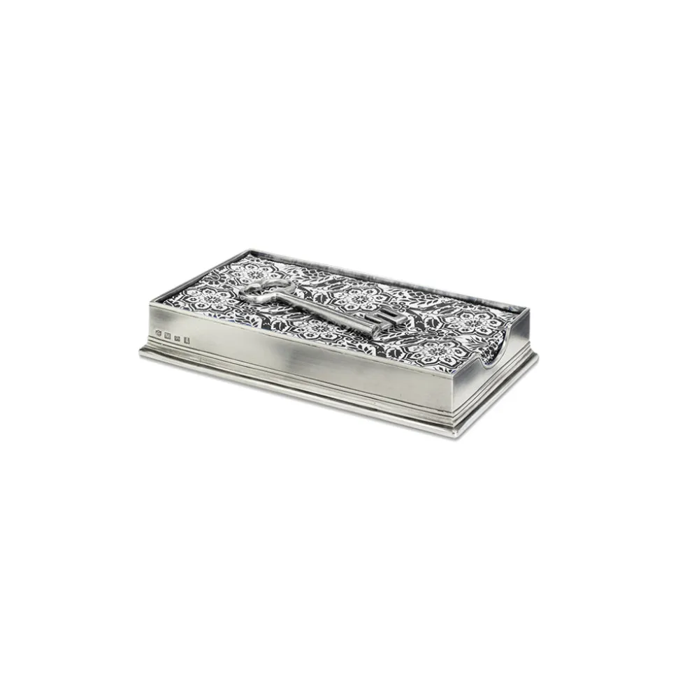 Dinner Napkin/Guest Towel Box with Key Weight