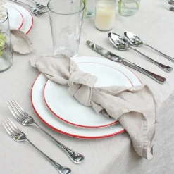 Dinner Plates in Red Rim