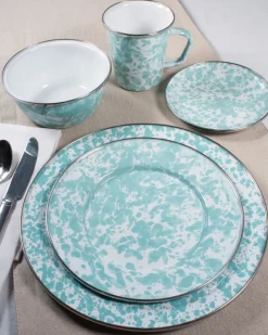 Dinner Plates in Sea Glass, Set of 4