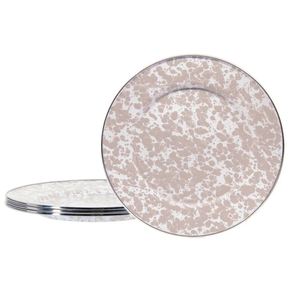 Dinner Plates in Taupe Swirl, Set of 4