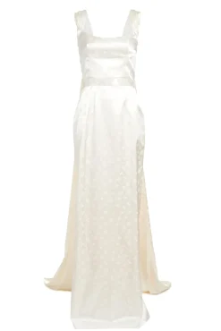 Ditsy Floral Gown With Shoulder Strap Trains