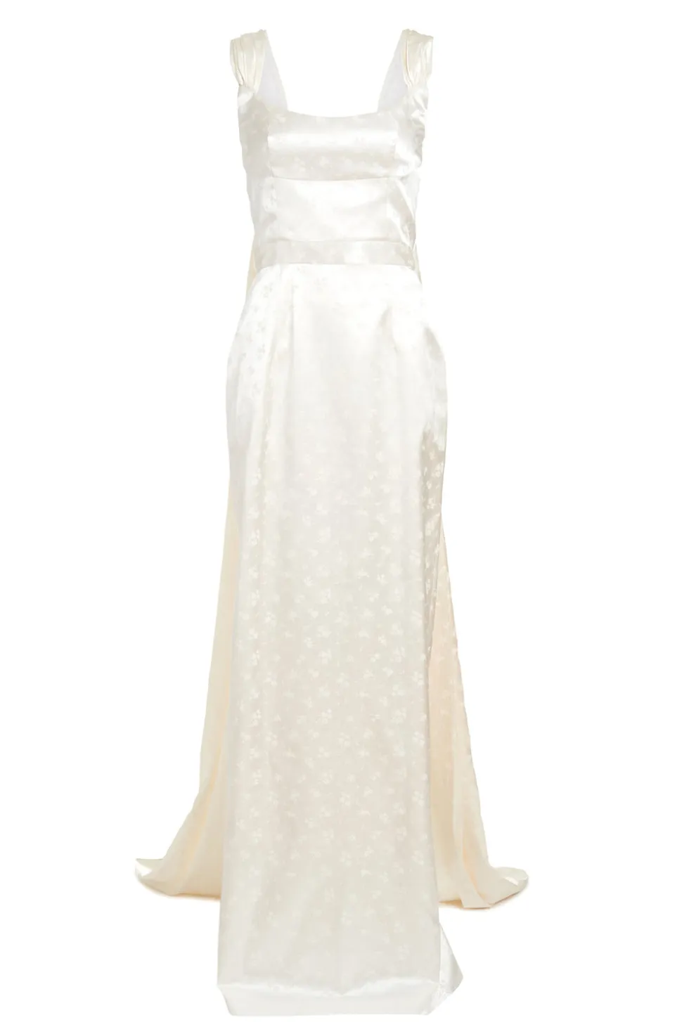 Ditsy Floral Gown With Shoulder Strap Trains