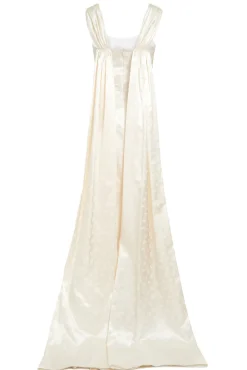 Ditsy Floral Gown With Shoulder Strap Trains