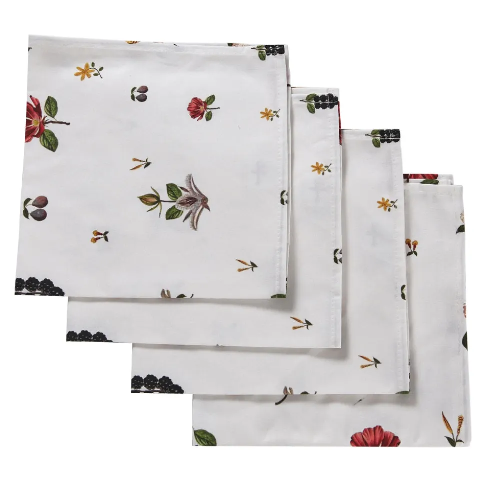 Dotted Floral Napkins, Set of 4