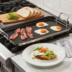 Double Burner Griddle in Stainless Steel