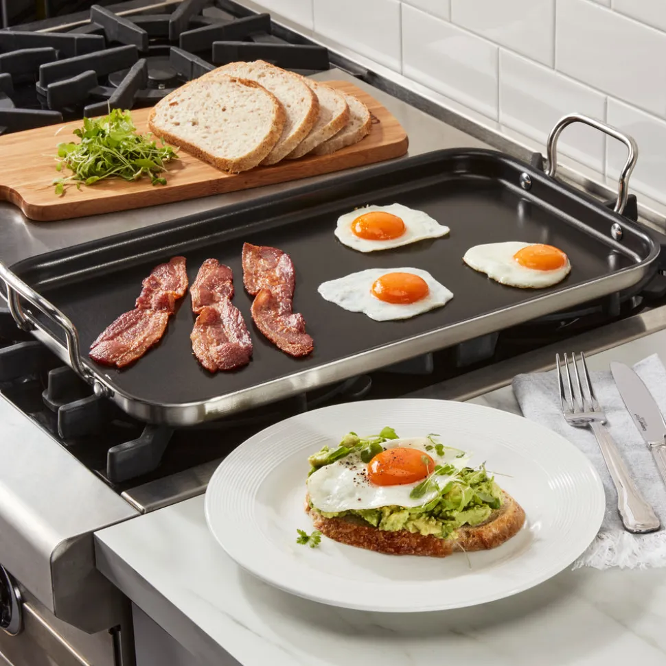 Double Burner Griddle in Stainless Steel