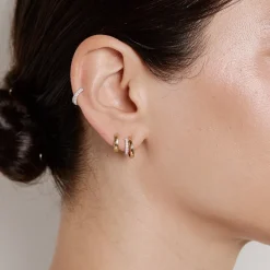Doubled Diamond Tribute Hoops