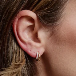 Doubled Diamond Tribute Hoops
