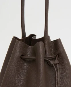 Drawstring Cabas in Chocolate