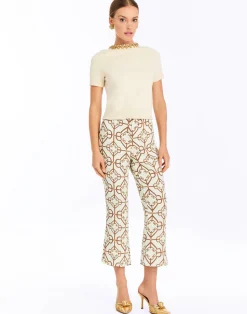 Drew Crew-Neck Sweater in Panna Cotta Ivory