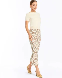 Drew Crew-Neck Sweater in Panna Cotta Ivory