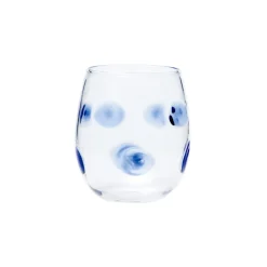 Drop Blue Stemless Wine Glass