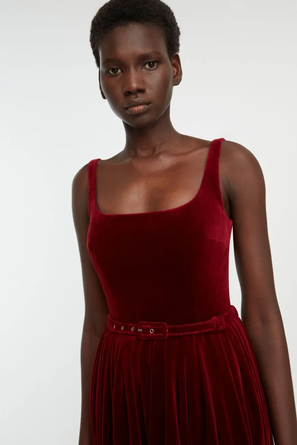 Eagle Dress in Burgundy Wind Velvet