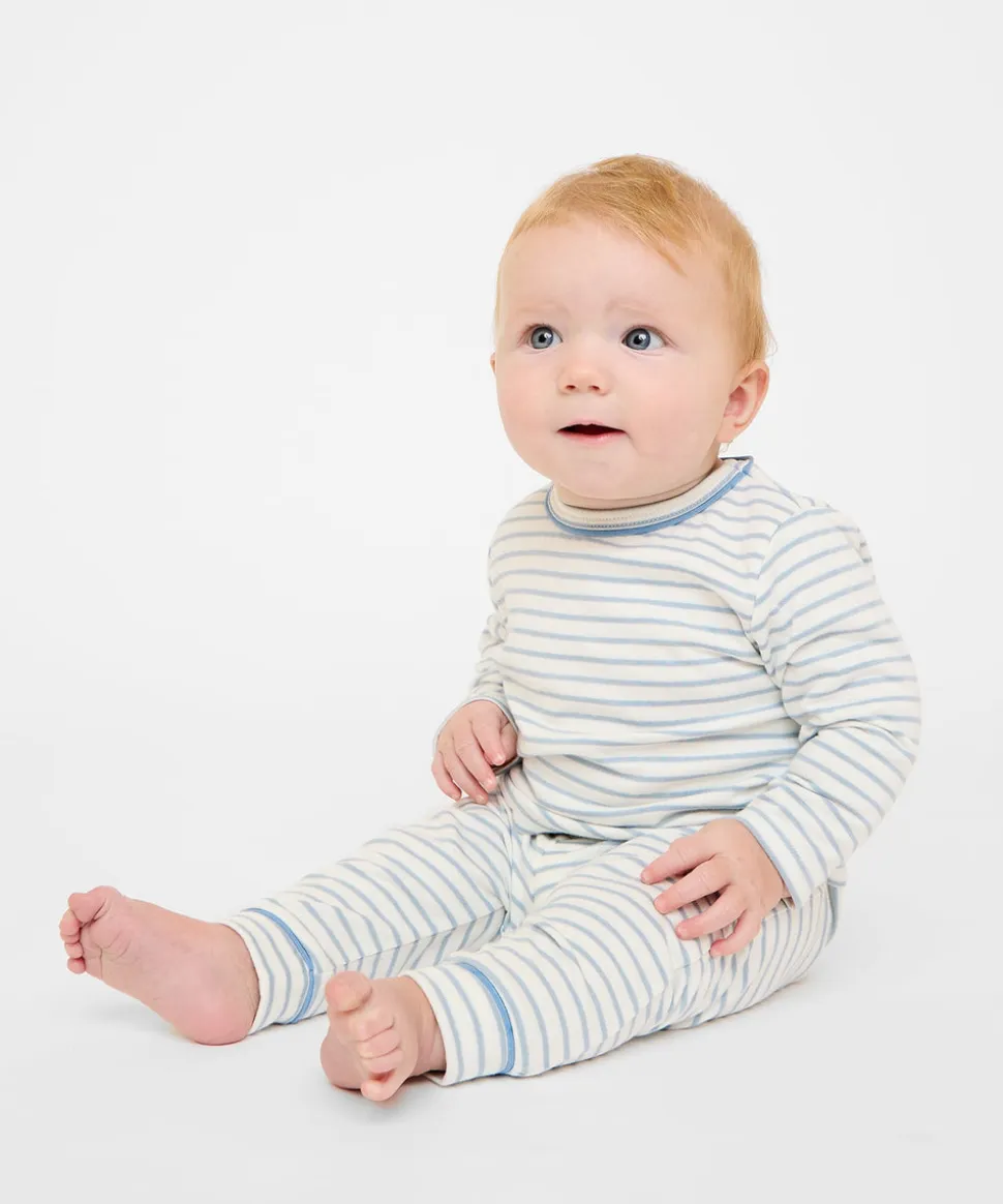 Edward Baby T-Shirt in Dusty Blue Mini Stripe
