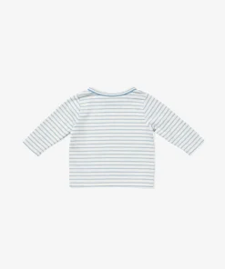 Edward Baby T-Shirt in Dusty Blue Mini Stripe