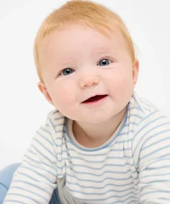 Edward Baby T-Shirt in Dusty Blue Mini Stripe