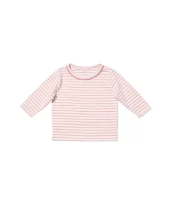 Edward Baby T-Shirt in Dusty Rose Mini Stripe