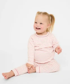 Edward Baby T-Shirt in Dusty Rose Mini Stripe