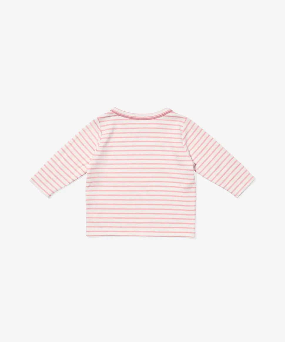 Edward Baby T-Shirt in Dusty Rose Mini Stripe